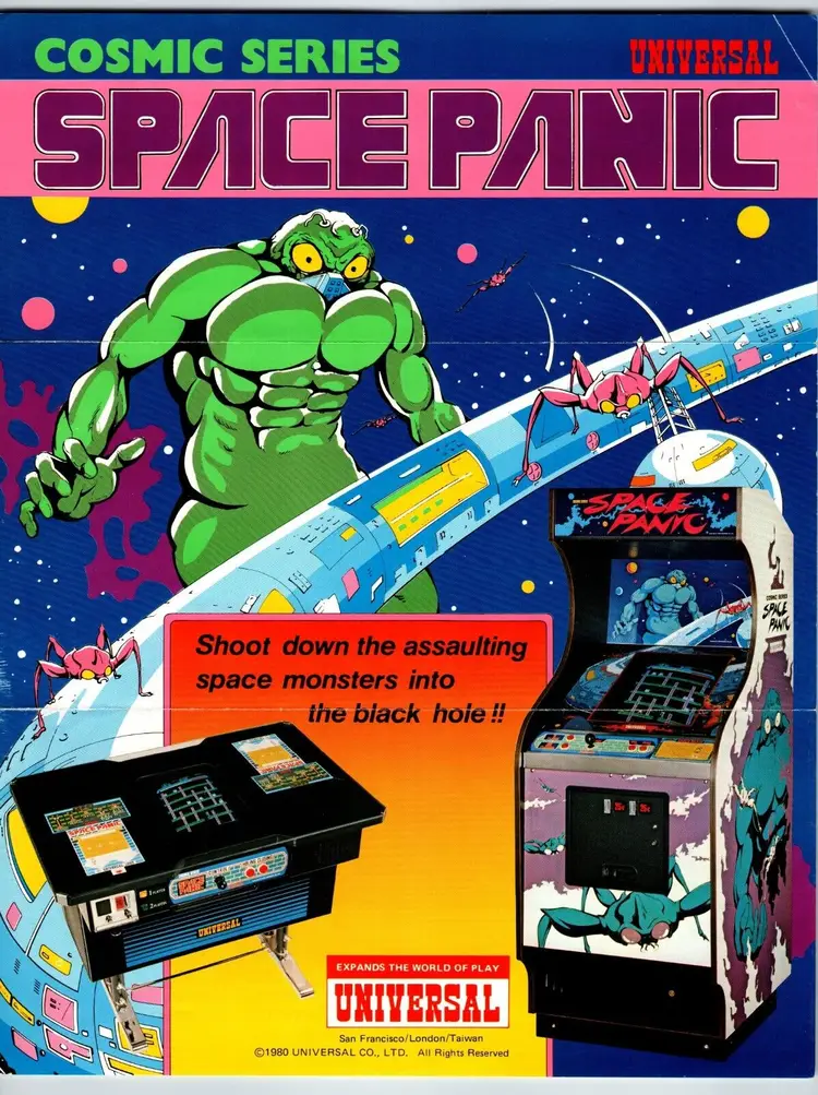 Space Panic Arcade Flyer 1980 Vintage Retro Video Game Art 8.5" x 11 ...