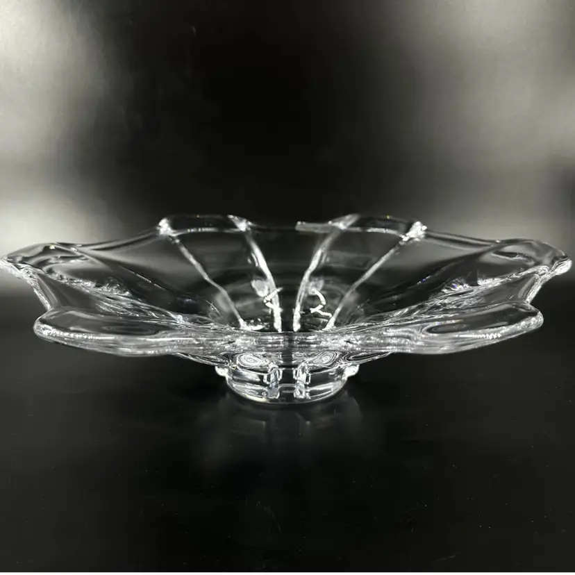 Cofrac Art Verrier Vannes-le-Chatel France Crystal Centerpiece Bowl