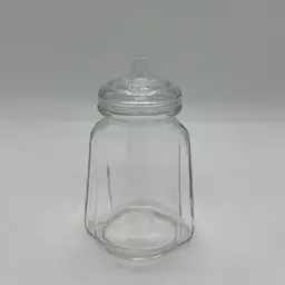 Tapered Clear Glass Apothecary Condiment Jar With Lid