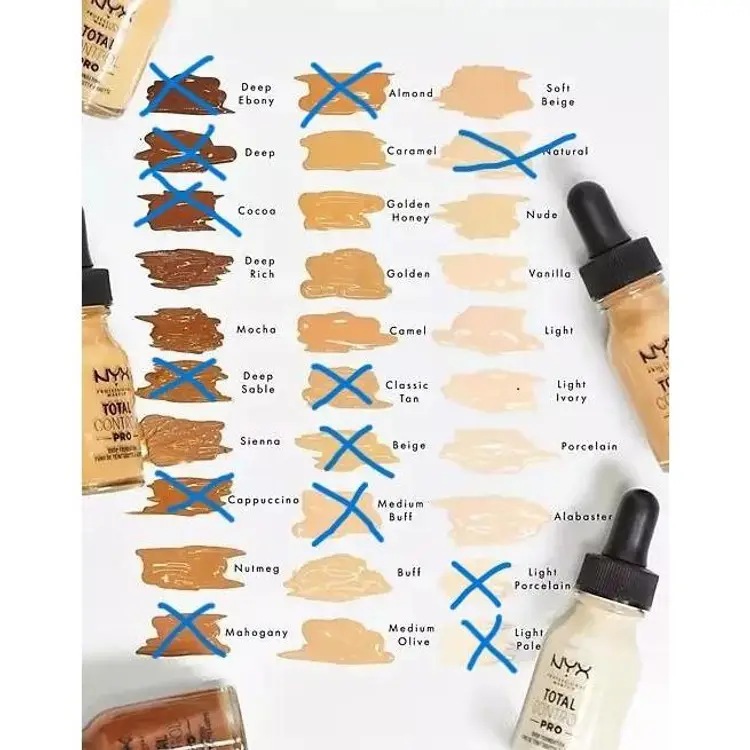 NYX Total Control Drops Foundation - 19 Colors Available