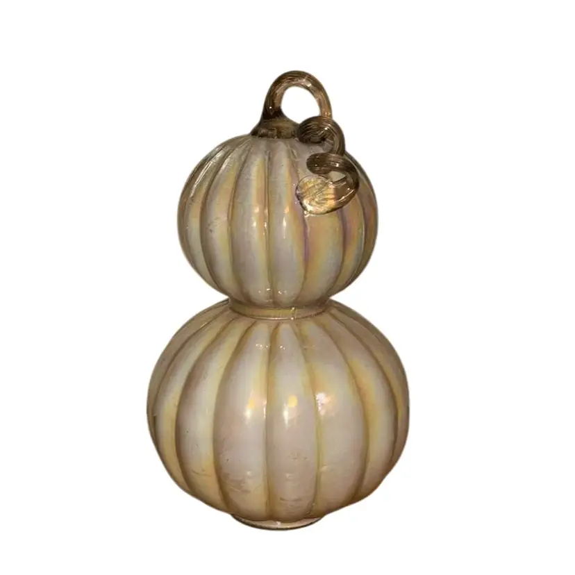Glass Art Pumpkin Double Decker 11” x 7”