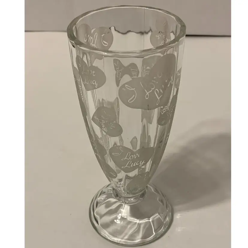 Cool Contemporary I Love Lucy Memorabilia Etched Clear Parfait Glass 