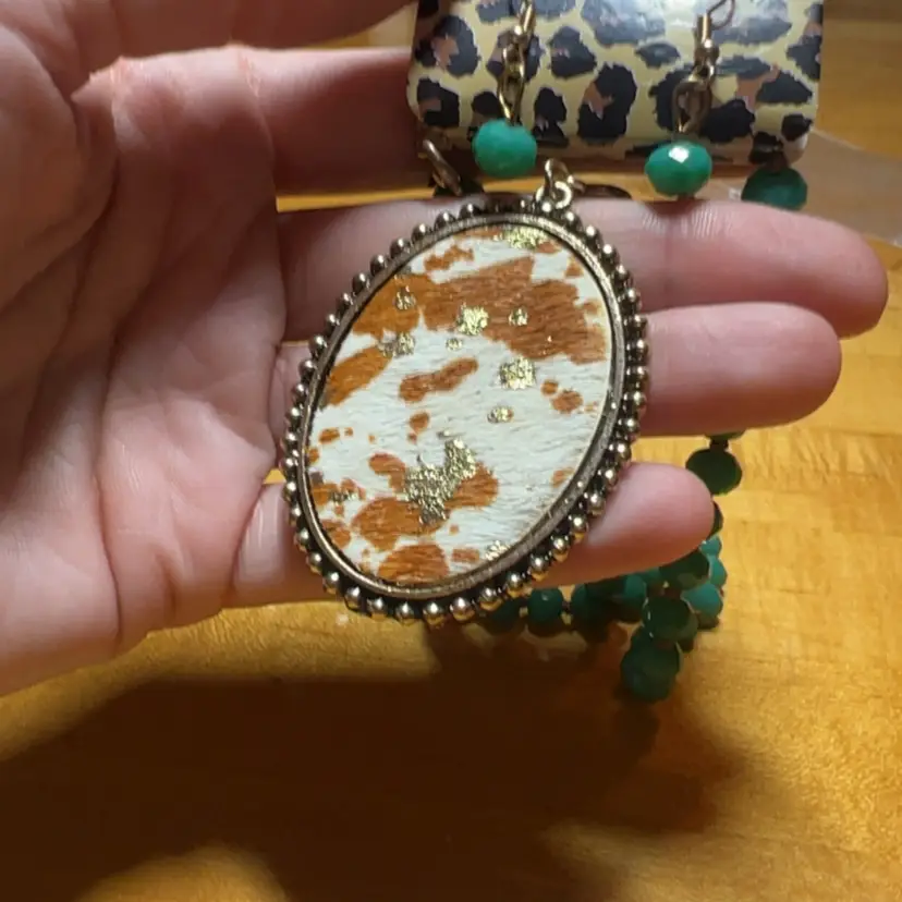 Cow Necklace & Earrings