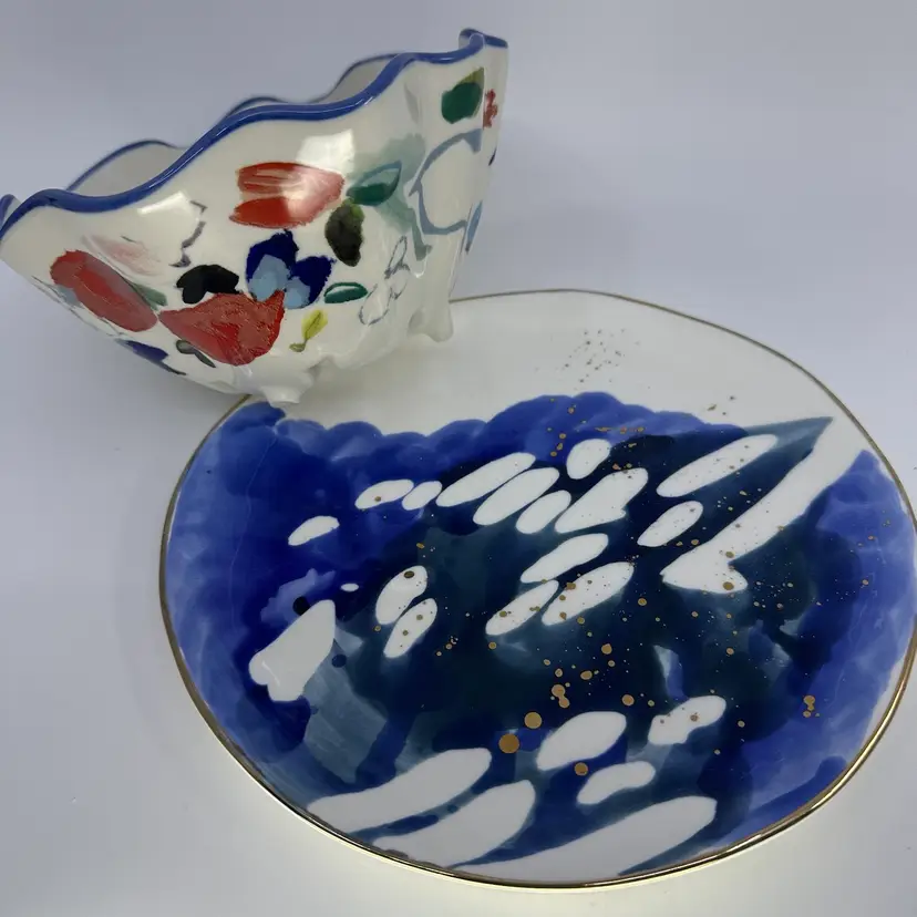 Anthropologie Berry Basket/Colander & Mimira Plate Lindsay Emery