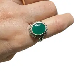 Vintage Sterling Art Deco Chyrophase Marcasite Ring Size 7.5