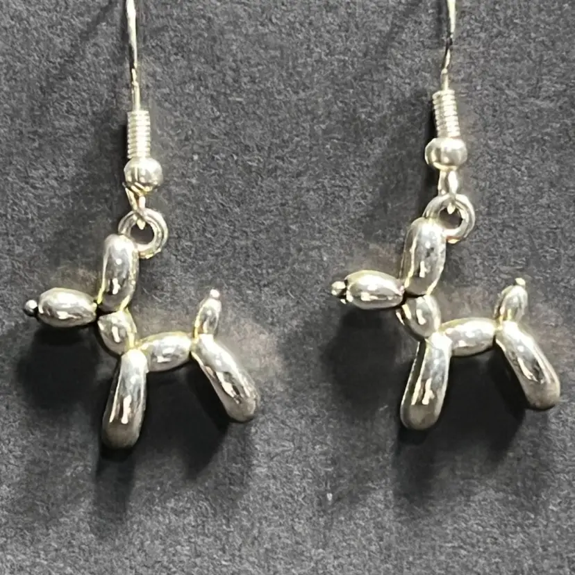 Silver Balloon, Dog Earrings Made By Me