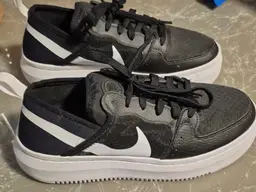 Nike Court Vision Alta Women's Platform Sneakers Black & White,Size 8