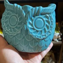 blue owl planter