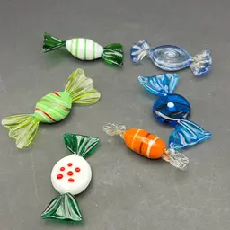 Assorted Handblown Glass Candy (6)