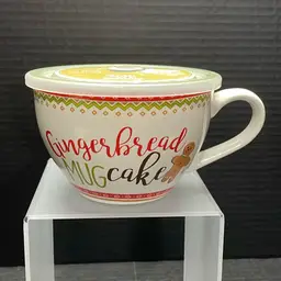 Pier 1 Gingerbread Mug Cake 22oz Christmas Holiday Stoneware