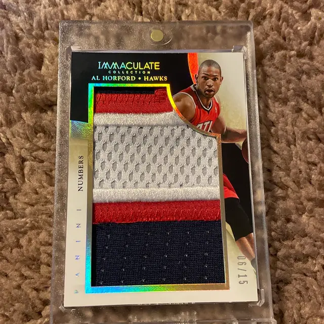 AL HORFORD 2013/14 PANINI IMMACULATE NUMBERS GAME USED 3 COLOR PATCH 06/15-Atlanta Hawks