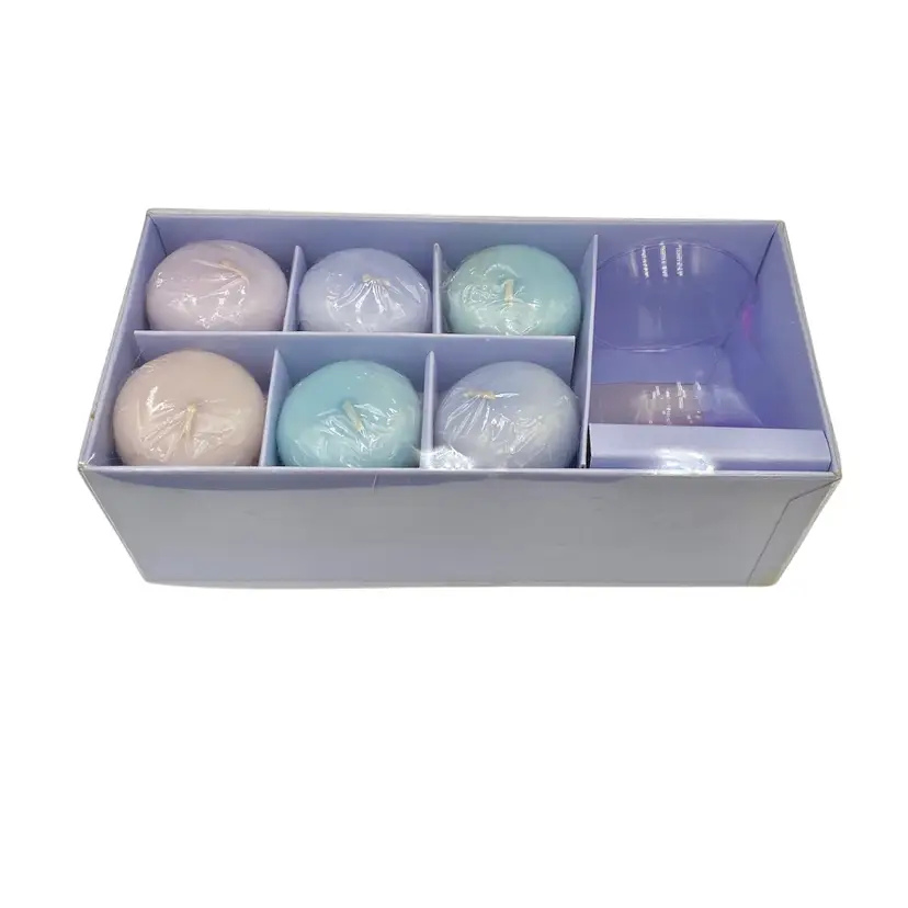 Marjolein Bastin At Home, Hallmark, Floating Candles w/Holder, Lilac, NIB, 7 Pieces