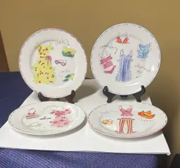 Rosanna Dessert Plate Paper Doll collection 8" set of 4