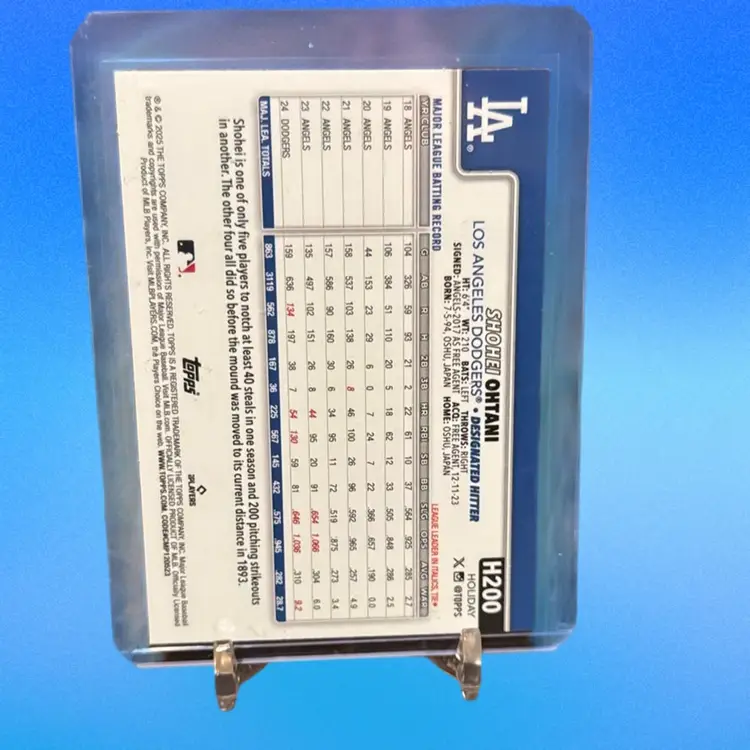 Shohei Ohtani 2025 Topps Holiday Candy Cane SP Los Angeles Dodgers