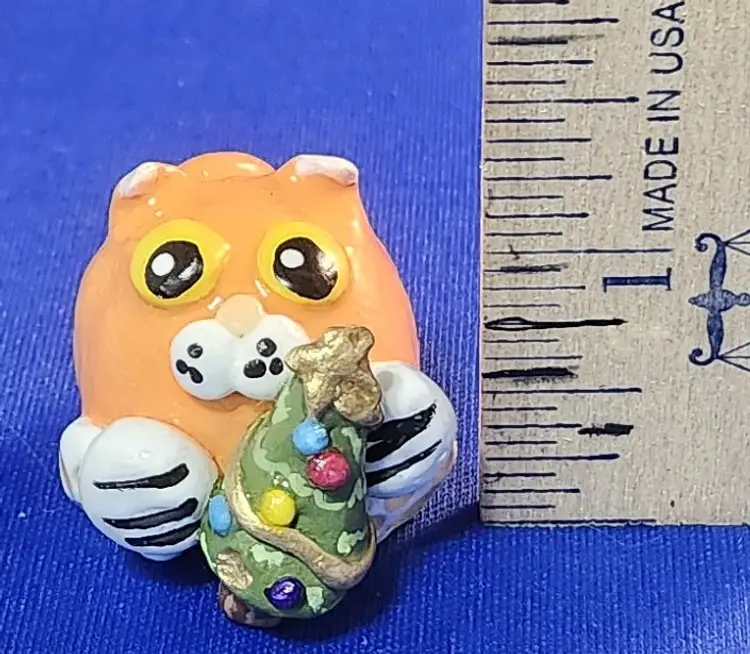 Christmas Shirley's Cats - Orange Cat with Christmas Tree