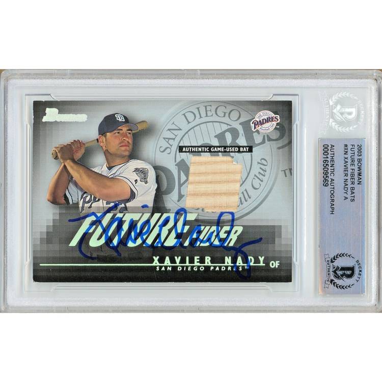 Xavier Nady San Diego Padres Auto 2003 Bowman Future Fiber Bats Signed