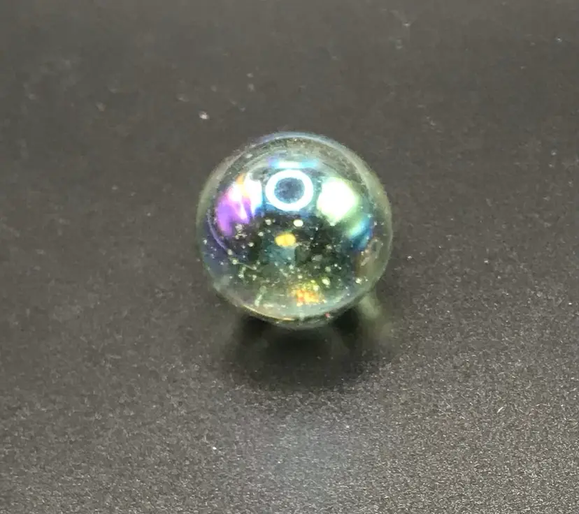 Clear 1” Iridescent Shooter Art Glass Marble