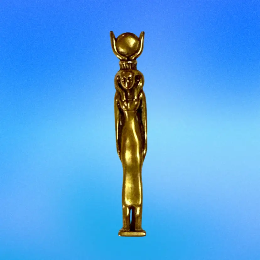 Vintage Signed MMA Egyptian Revival Goddess Hathor Goldplated Pendant (1976)