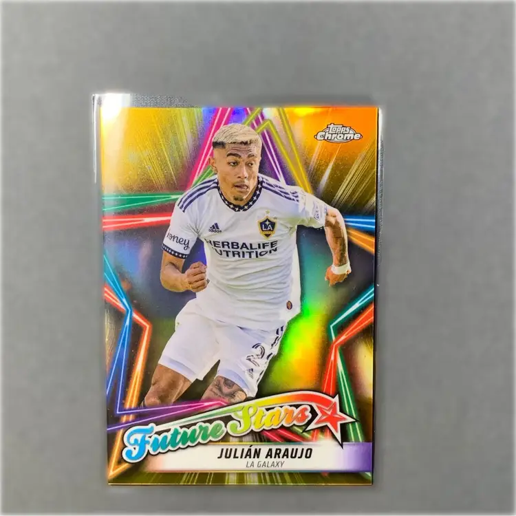2022 Topps Chrome MLS Future Stars Julian Araujo Gold Refractor /50 LA Galaxy