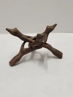 carved wood tripod mcm