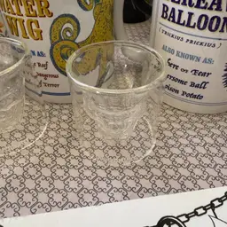 Set Of 4 Jagermeister Double Wall Glass Skull Shotglasses