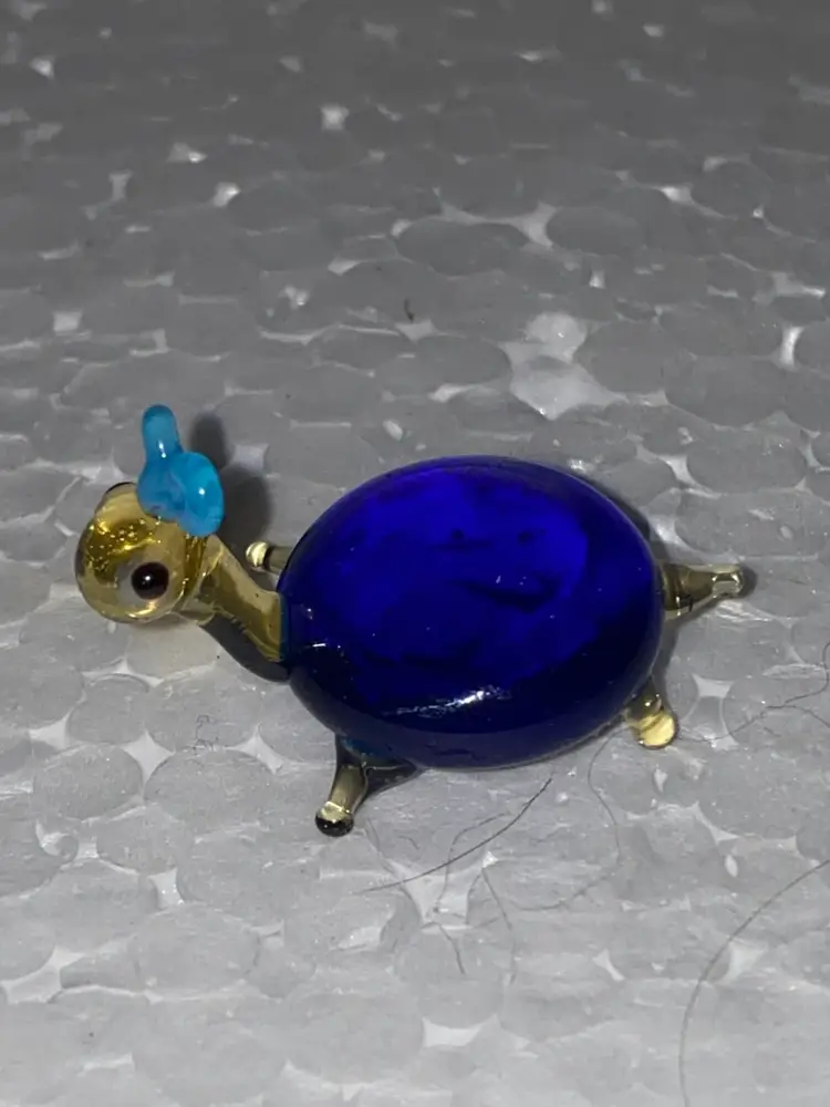 #01 25% Off In From Ukraine Miniature (1 To 1.5") Blown Glass  Amber And Black Cat Front And Back Photos (was $8)