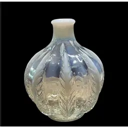 26. Raised leaf glass perfume bottle white opalescen