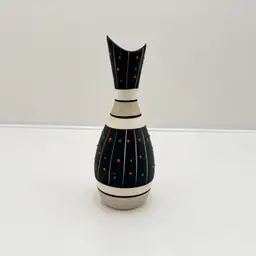 Enesco Vintage Ceramic Black and White Matte Finish Textured Vase