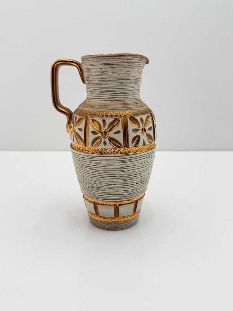 Fratelli Fanciullacci White And Gold Mid Century Italian Pitcher Case