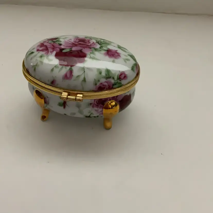 Chintz Pink Rose Trinket Box