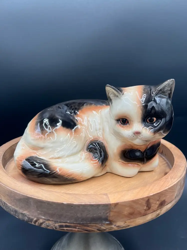 Large Goebel Porcelain Calico Cat Figurine