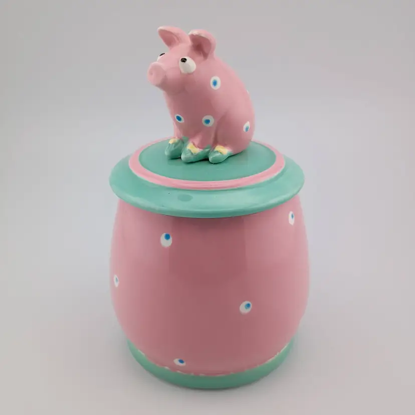 Fitz and Floyd piggie lidded jar