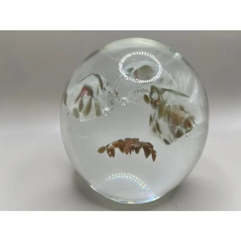 #02 - Vintage Art Glass Triple Jellyfish Paperweight ~ UV Reactive ~ 3.5 inches tall ~ Very Heavy