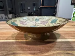 Enameled Brass Footed Bowl