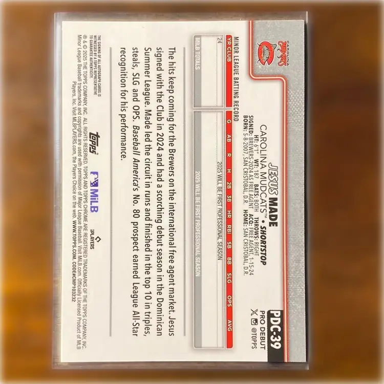 2025 Topps Pro Debut Jesus Made Green Chrome Refractor Auto /99