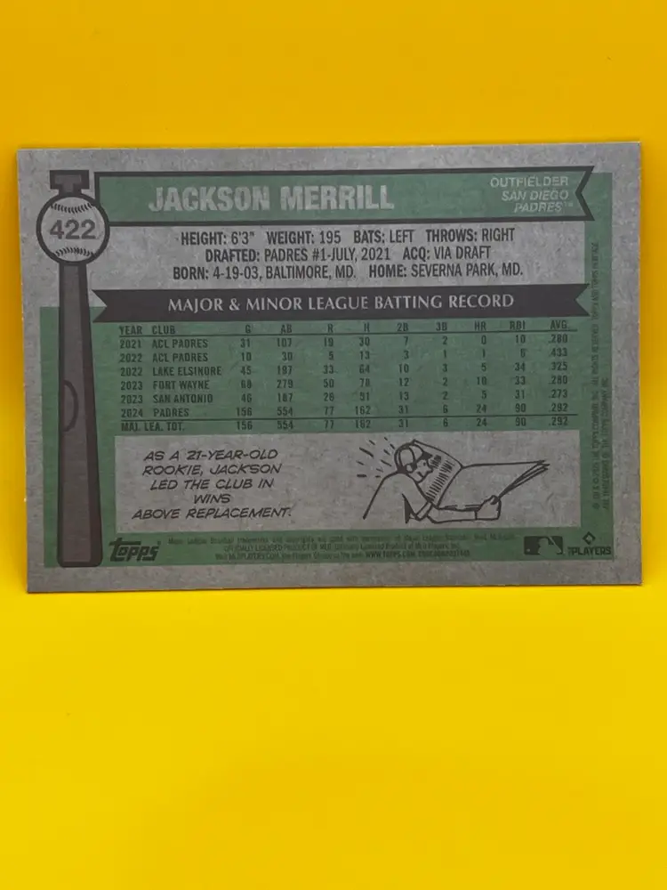 2024 Heritage High Number Jackson Merrill Blue Chrome/150