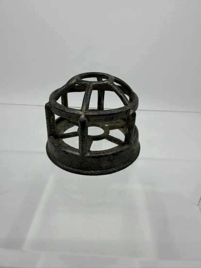 Vintage Dome Shaped Metal Cage Flower Frog 1.75”