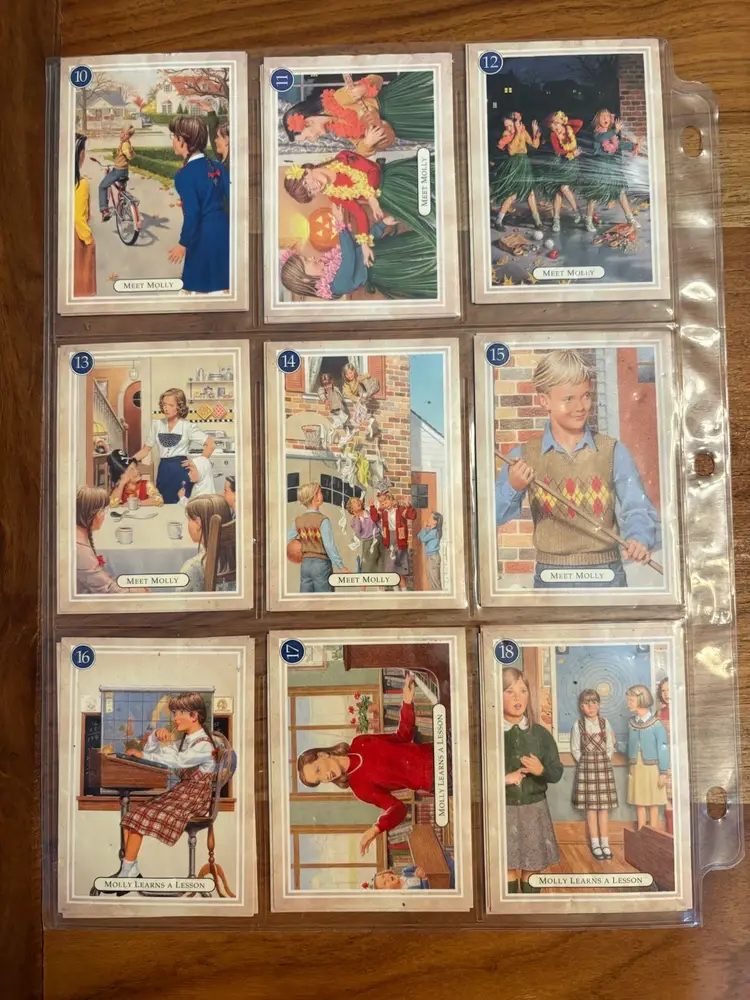 Ephemeral American Girl Molly McIntyre 1944 Trading Cards 34 Cards, 1-21, 23-32, 34-36