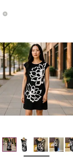 London Style black and white floral dress - NWT.