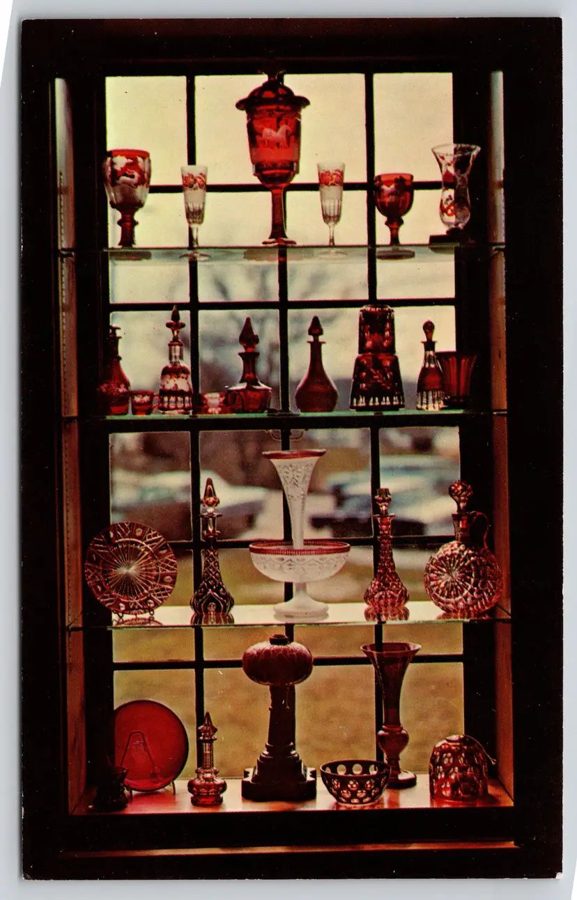 Postcard Ruby Window Sandwich Glass Museum and Historical Society Massachusetts - 9695