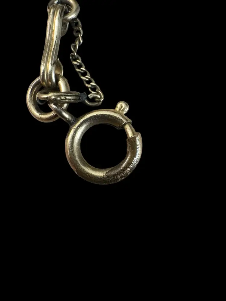 138. 12K GF Vintage Scarab Stone Bracelet- 7in