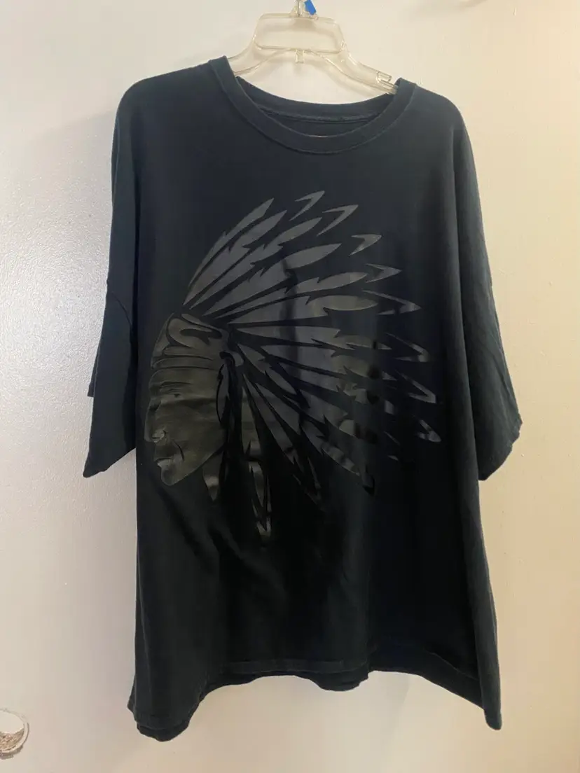 Ring Of Fire Mens Graphic Tee T Shirt 4XL Black Indian Chief Head Chest 56”