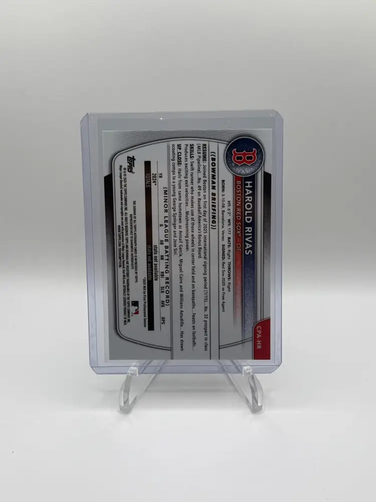 2025 Bowman Chrome Harold Rivas 1ST Chrome Auto Green Refractor /99￼