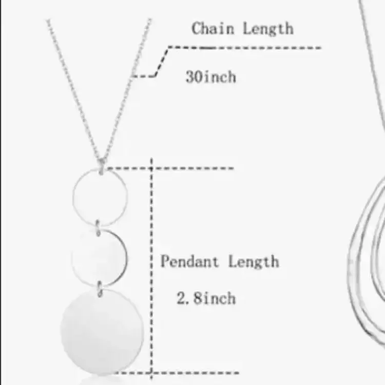 🔴 3 for $15 Silver Pendant Long Statement Fashion Jewelry Necklace