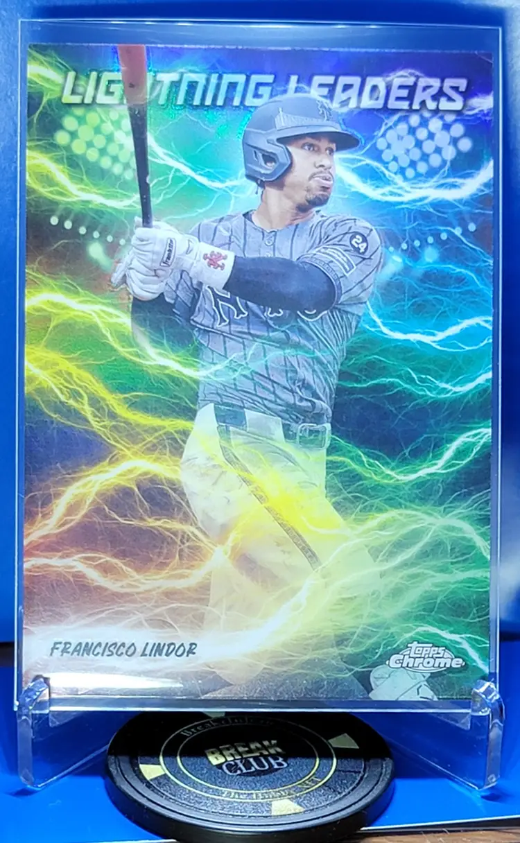 Francisco Lindor 2025 Topps Chrome Lightning Leaders #LL-7 SP Case Hit New Your Mets