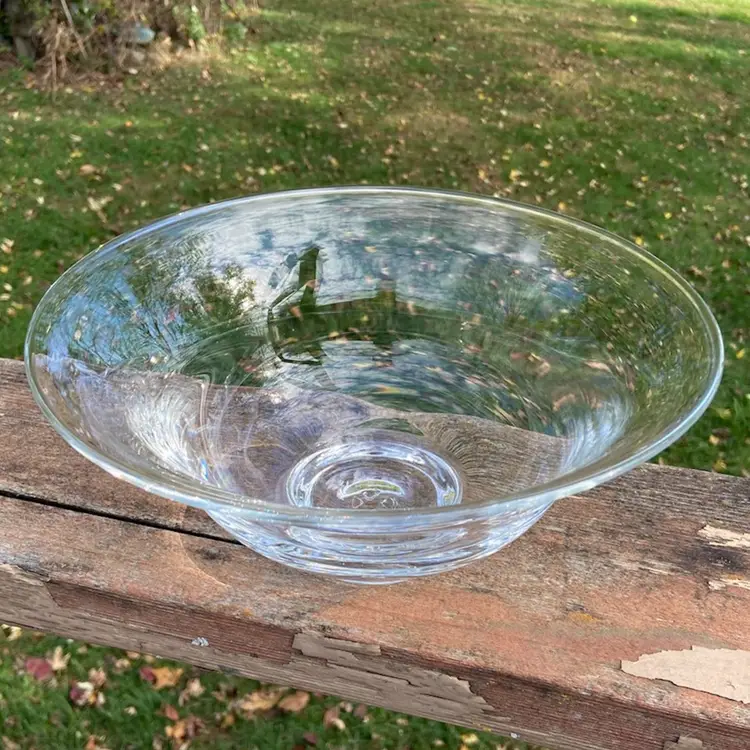 Simon Pearce Hand-Blown Glass Bowl. Medium Size. Etched Simon Pearce. 9.25”w.