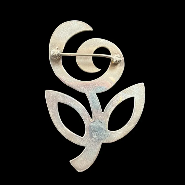 Retired 2” James Avery 925 Silver “Flower of Hope” Brooch