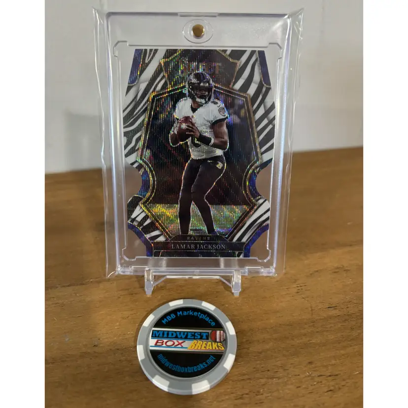 Lamar Jackson - 2022 Select Premiere Level Zebra Die Cut (Case Hit) - Baltimore Ravens