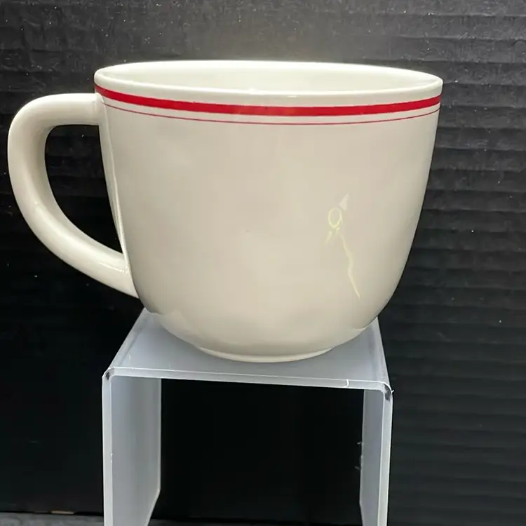 Early RAE DUNN Magenta “Drink” Coffee Mug Cup Typewriter Font