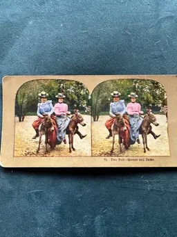 Antique Sterograph/Stereoview Card “Two Pair—Queens And Jacks”
